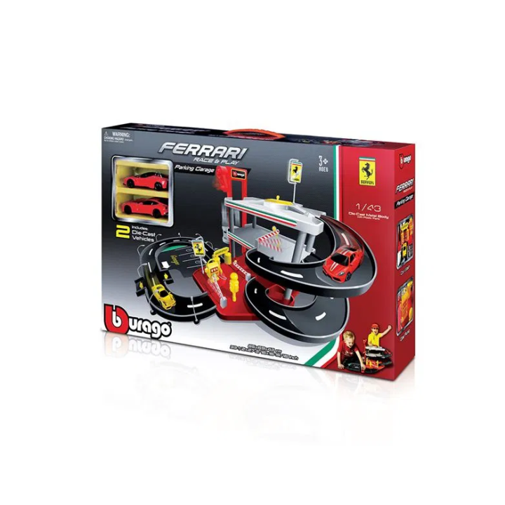 Bburago 1:43 Ferrari Race & Play garáž+2auta