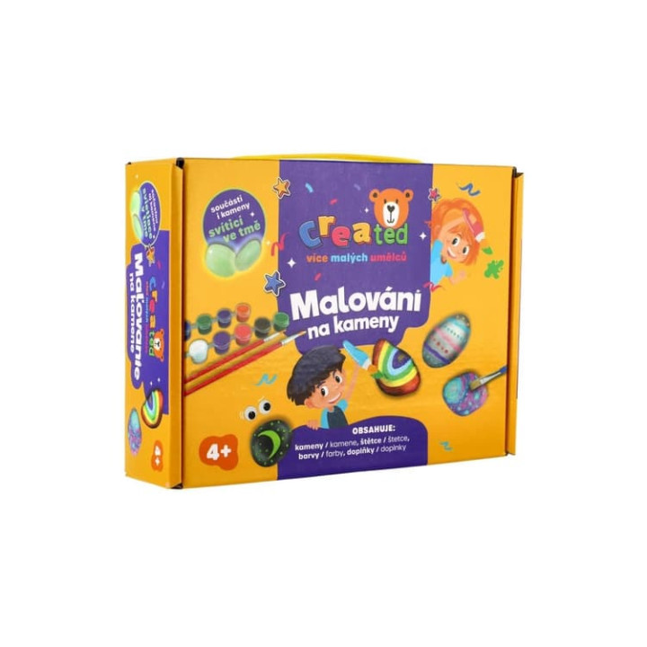 Malování na kameny – svítící ve tmě, Created
