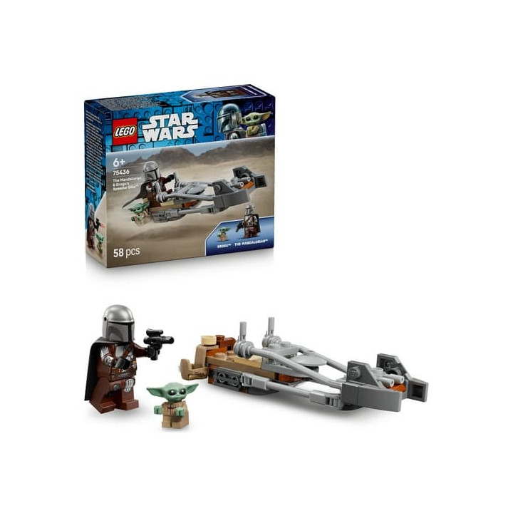 LEGO® Star Wars™ 75436 Mandalorian a Grogu a spídrová motorka