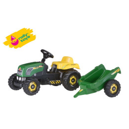 Šlapací traktor Rolly Kid s vlečkou - zelený