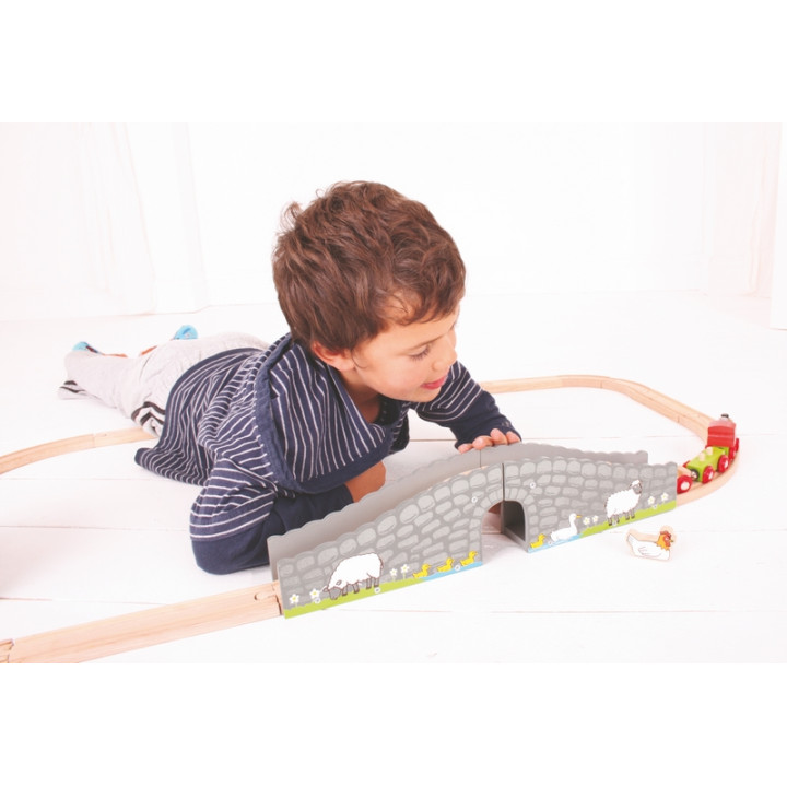 Bigjigs Rail Farma most s tunelem