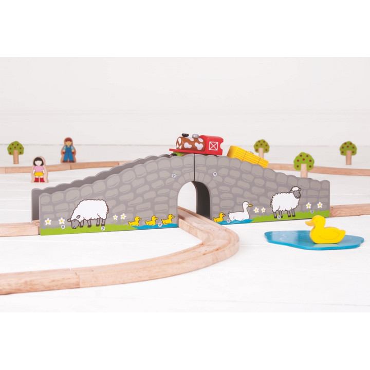Bigjigs Rail Farma most s tunelem