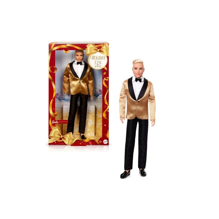 Barbie Vánoční panenka Ken blond 2025