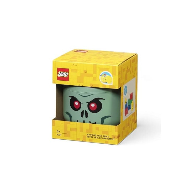 LEGO úložná hlava (velikost S) - zelený kostlivec