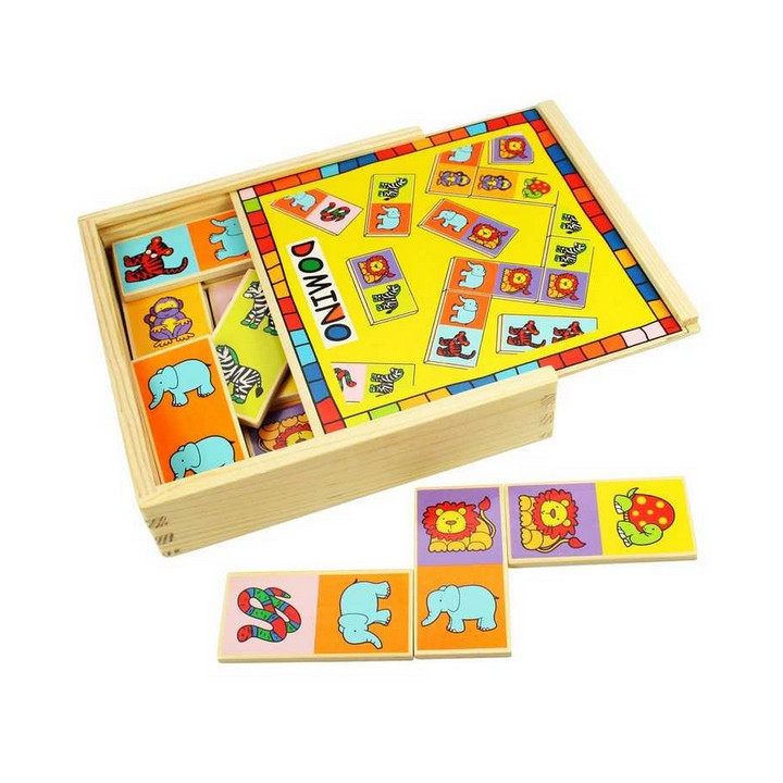 Bigjigs Toys Dřevěné domino se zvířátky