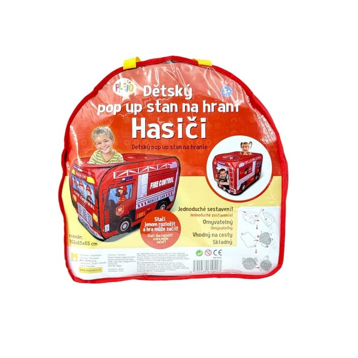 PLEJO Dětský pop up stan na hraní - Hasiči