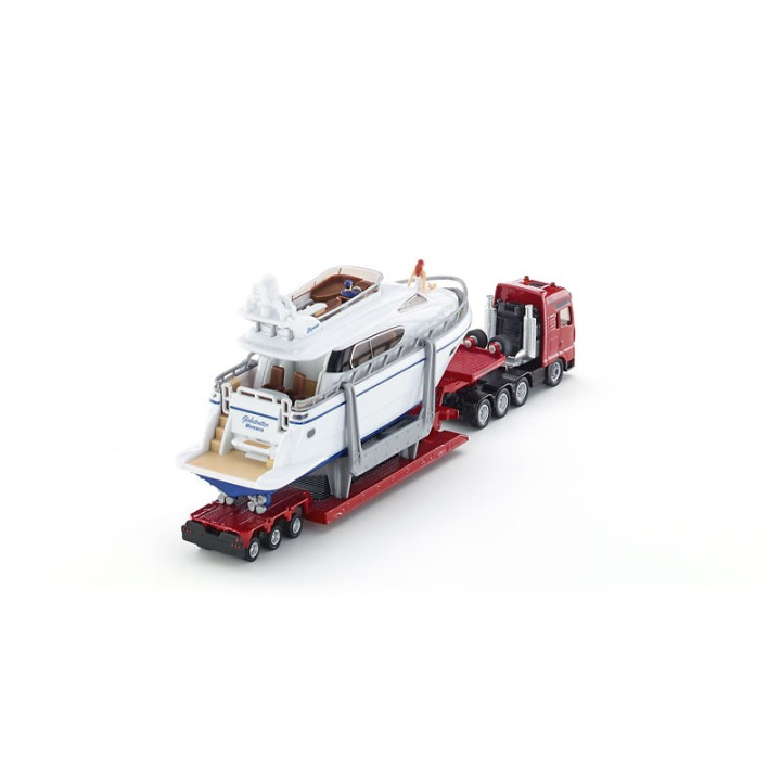 SIKU Super 1849 - Přeprava těžkého nákladu s jachtou, 1:87