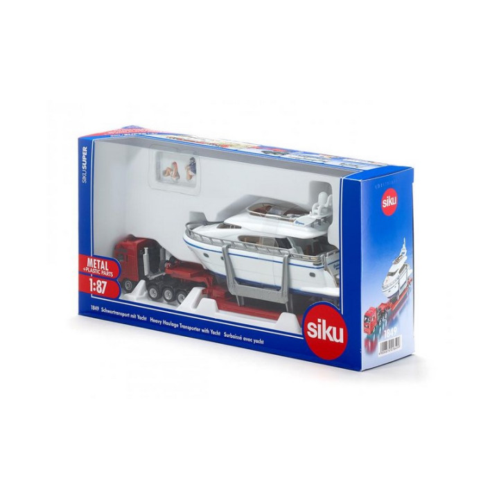 SIKU Super 1849 - Přeprava těžkého nákladu s jachtou, 1:87