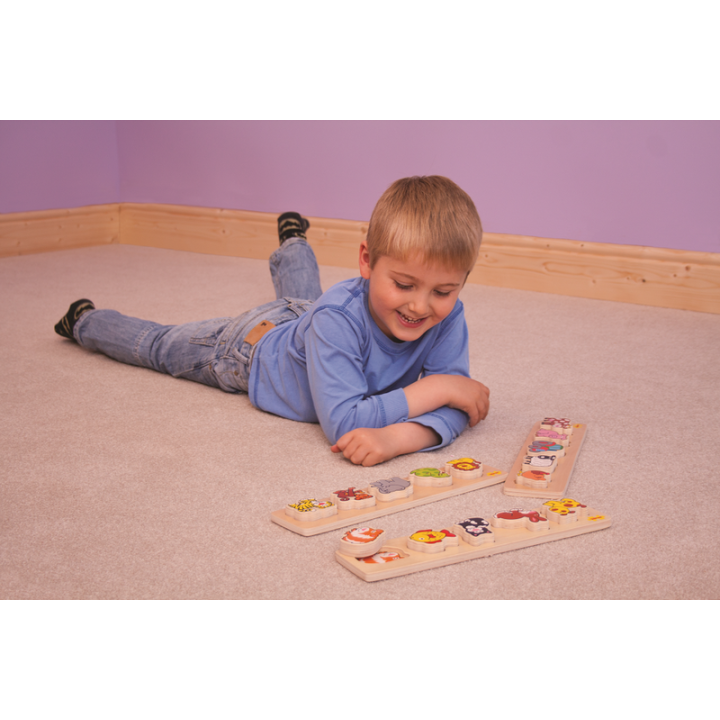 Bigjigs Baby Dřevěné vkládací puzzle safari