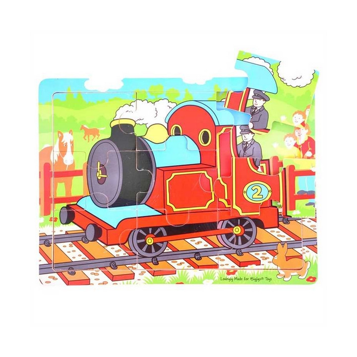 Bigjigs Toys Dřevěné puzzle vlak 9 dílků
