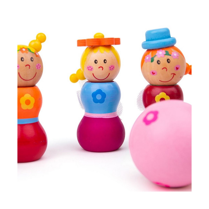 Bigjigs Toys Dřevěné kuželky Víly