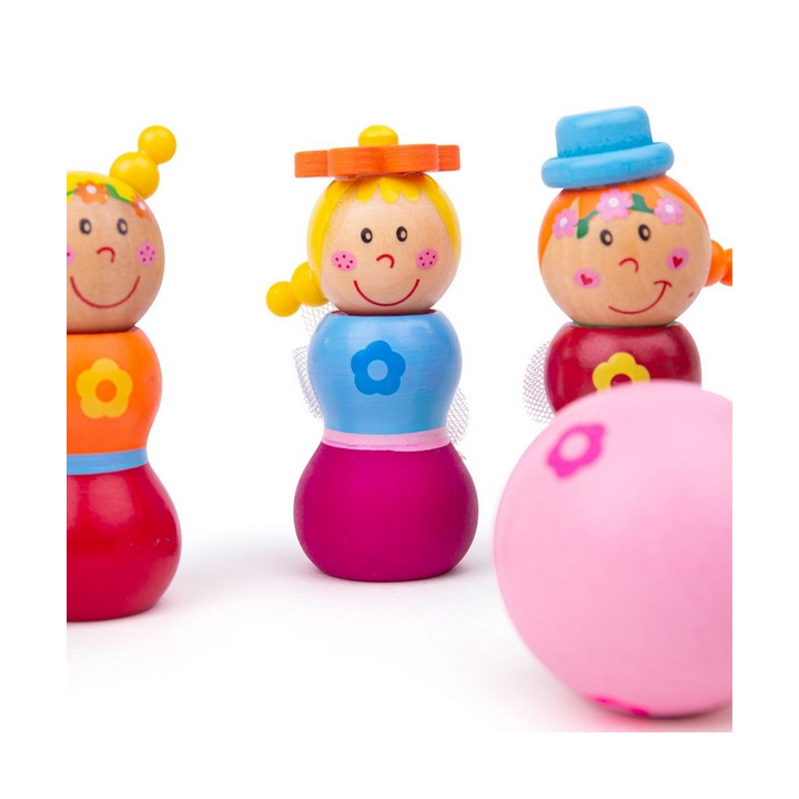 Bigjigs Toys Dřevěné kuželky Víly