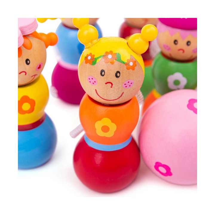 Bigjigs Toys Dřevěné kuželky Víly