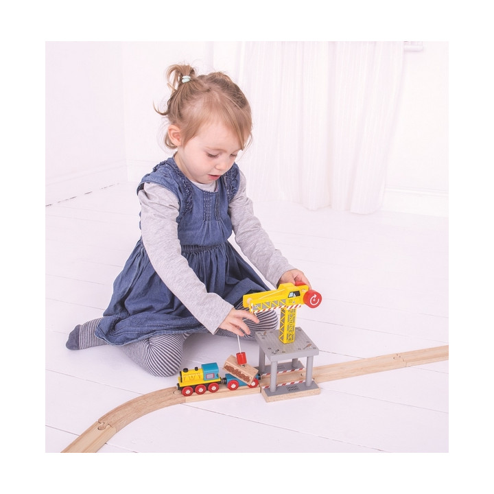 Bigjigs Rail Velký jeřáb žlutý