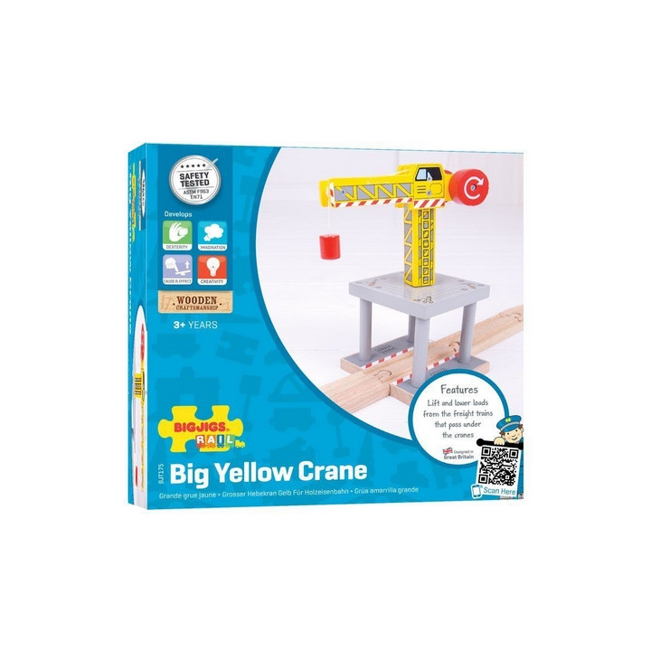Bigjigs Rail Velký jeřáb žlutý