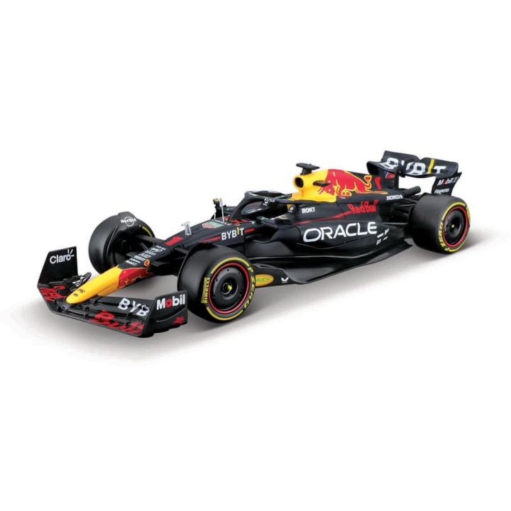 Bburago - RACE Formule F1 s figurkou jezdce, Oracle Red Bull Racing RB19 (2023),  1 Verstappen, 1:24