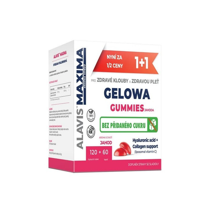 ALAVIS MAXIMA Gelowa Gummies jahoda 120 tablet + 60 kapslí