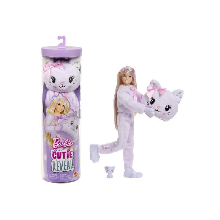 Barbie Cutie reveal Barbie sladké mašle - fialové kotě