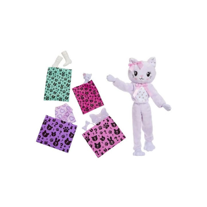 Barbie Cutie reveal Barbie sladké mašle - fialové kotě