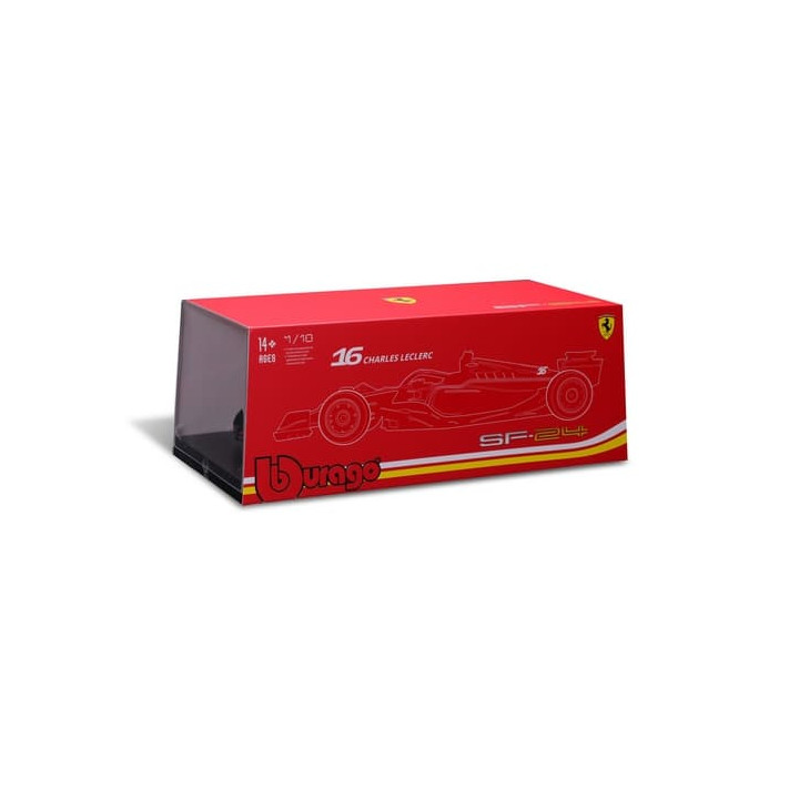 Bburago - FORMULA RACING, Ferrari SF-24 (2024) v dekorativním boxu,  16 Charles Leclerc, 1:18