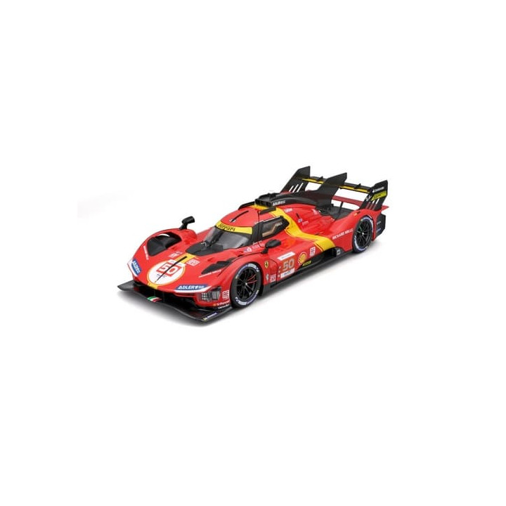 Bburago - RACING, Ferrari 499P - 24H Le Mans Champion 2024 v dekorativním boxu, 1:18