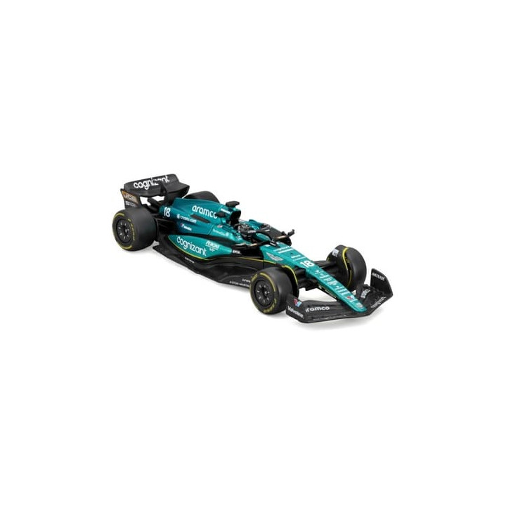 Bburago - RACE Formule F1 v dekorativním boxu, Aston Martin AMR23 (2023),  18 Lance Stroll, 1:43