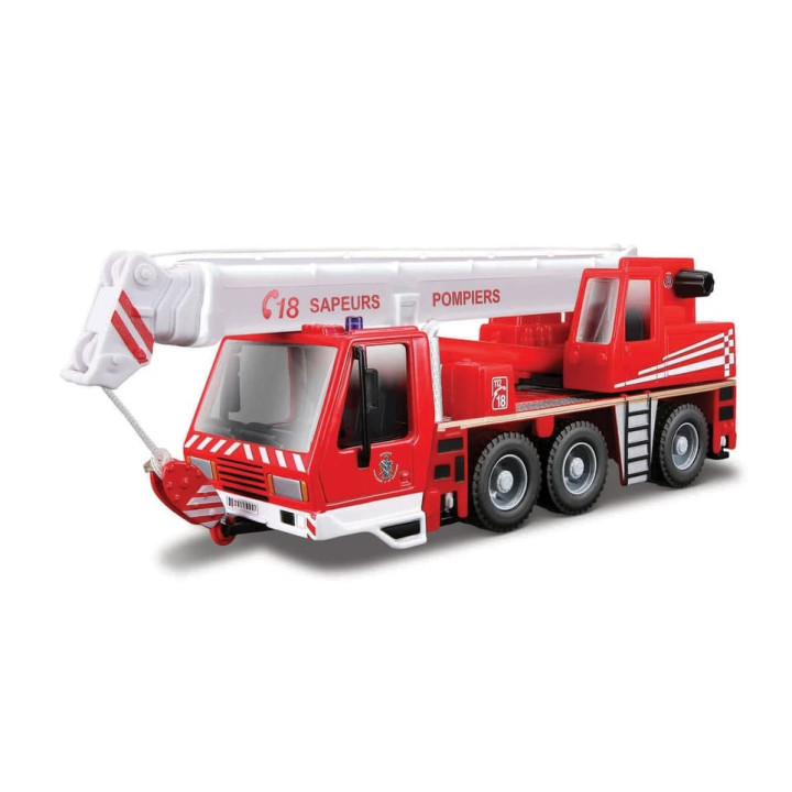 Bburago - EMERGENCY, Požární vůz s jeřábem, 1:50