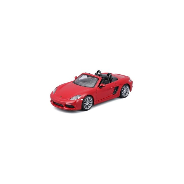Bburago - Auta HOBBY, Porsche 718 Boxster, tmavě červená, 1:32