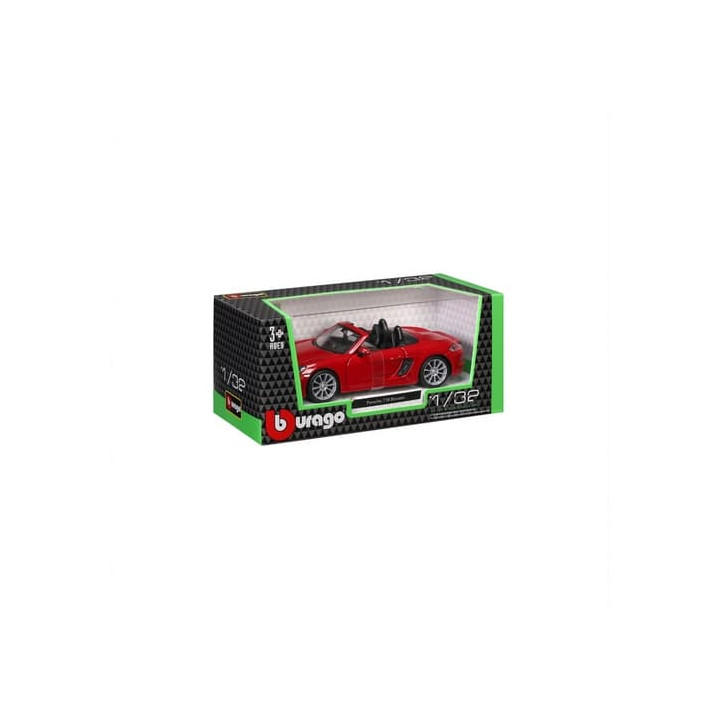 Bburago - Auta HOBBY, Porsche 718 Boxster, tmavě červená, 1:32