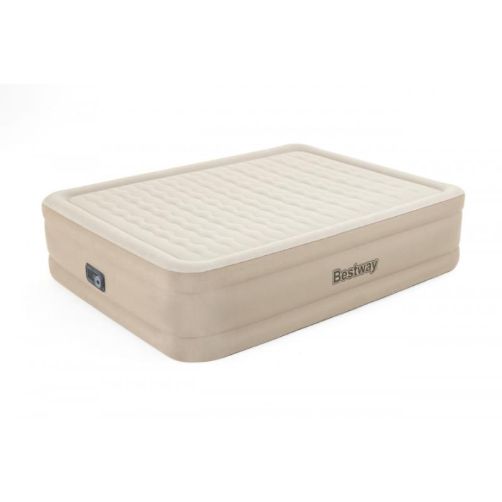 Semišová nafukovací matrace Bestway FORTECH s el. Pumpou 203x152x46 cm