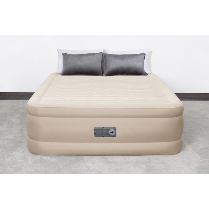 Semišová nafukovací matrace Bestway FORTECH s el. Pumpou 203x152x46 cm