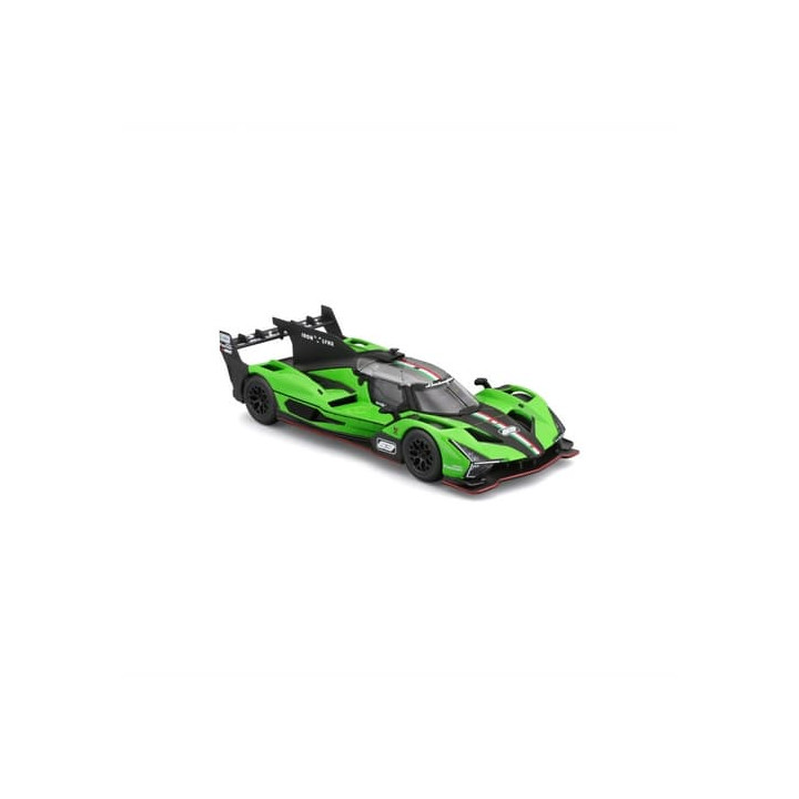 Bburago - RACE, Lamborghini SC63 v dekorativním boxu, zelená-černá, 1:43