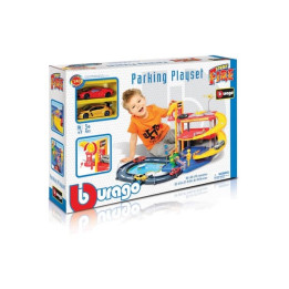 Bburago - STREET FIRE, Parkovací herní sada – garáž se dvěma autíčky, 1:43