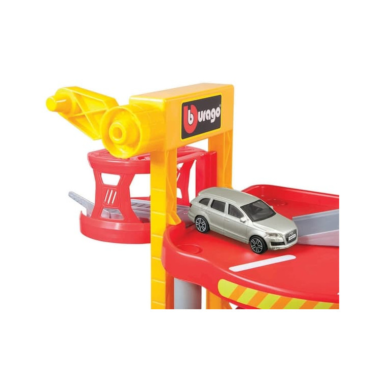 Bburago - STREET FIRE, Parkovací herní sada – garáž se dvěma autíčky, 1:43