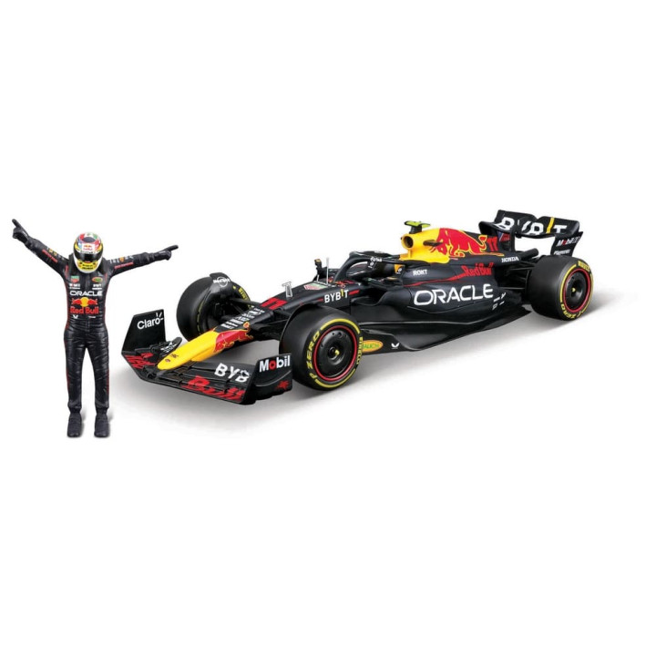 Bburago - RACE Formule F1 s figurkou jezdce, Oracle Red Bull Racing RB19 (2023), 11  Peréz, 1:24