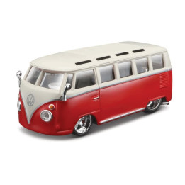 Bburago - Auta HOBBY, Volkswagen Van Samba, červeno-bílá, 1:32