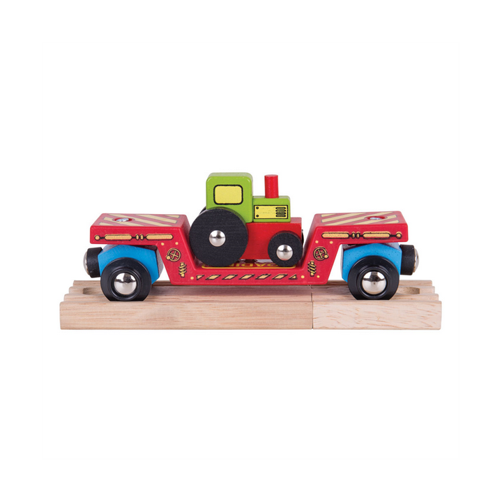 Bigjigs Rail Vagon s traktorem + 2 koleje
