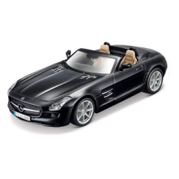 Bburago - Auta HOBBY, Mercedes - Benz SLS AMG Roadster, černá metalíza, 1:32