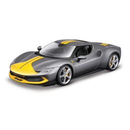 Bburago - RACE+PLAY, Ferrari 296 GTB ASSETTO FIORANO, šedá metalíza, 1:18