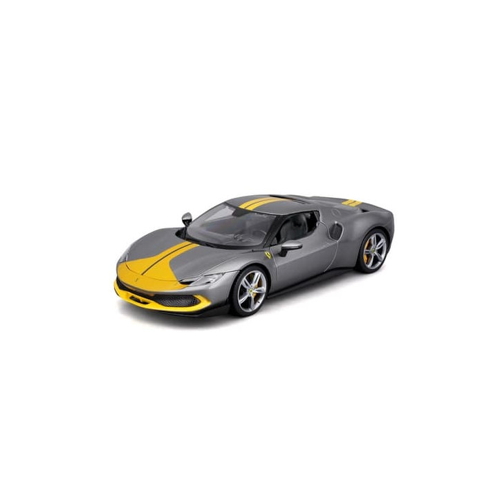 Bburago - RACE+PLAY, Ferrari 296 GTB ASSETTO FIORANO, šedá metalíza, 1:18