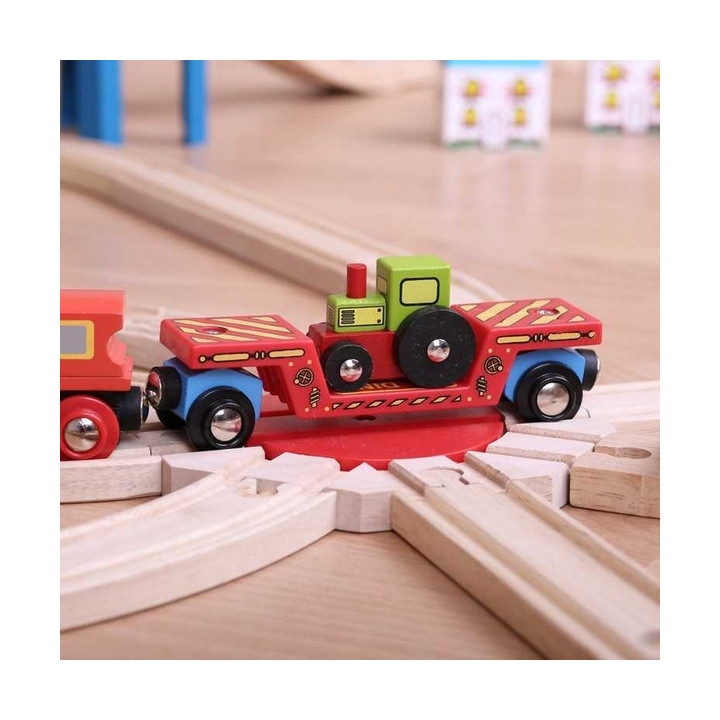 Bigjigs Rail Vagon s traktorem + 2 koleje