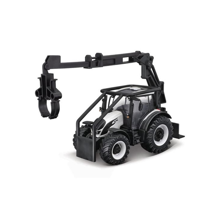 Bburago - FARMLAND, Lesní traktor se 3 kládami Traktor Valtra N174, 10 cm