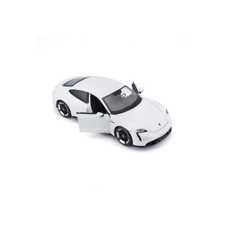 Bburago - Auta HOBBY, Porsche Taycan Turbo S, bílá, 1:24
