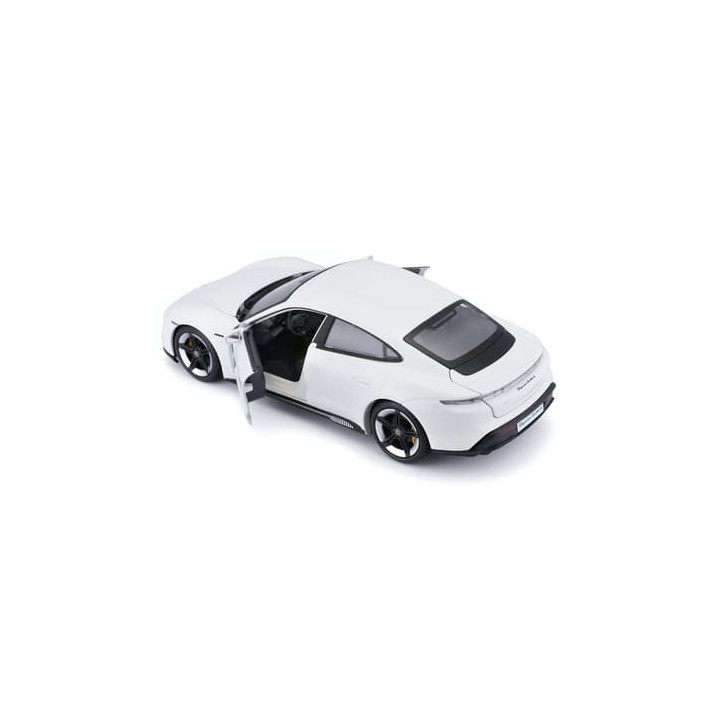 Bburago - Auta HOBBY, Porsche Taycan Turbo S, bílá, 1:24