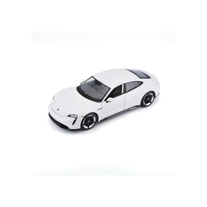 Bburago - Auta HOBBY, Porsche Taycan Turbo S, bílá, 1:24