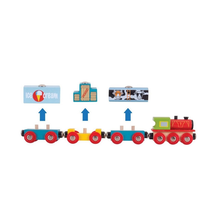 Bigjigs Rail Vlak se zbožím + 3 koleje