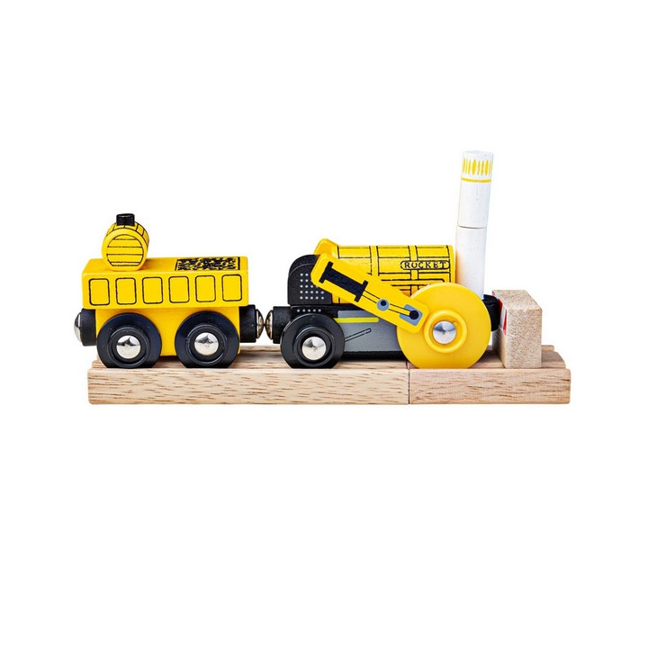 Bigjigs Rail Replika historické lokomotivy Rocket + 2 koleje