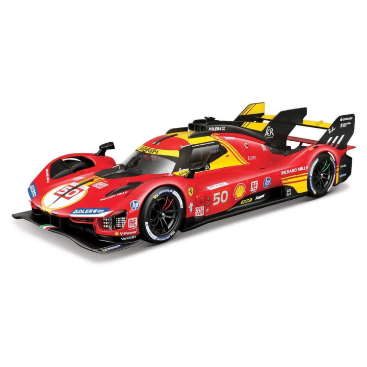 Bburago - RACING, FERRARI 499P, 24H LE MANS CHAMPION 2024, červená, 1:18