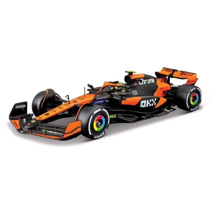 Bburago - RACE Formule F1 v dekorativním boxu, McLaren Team MCL38 (2024), 4  Lando Norris, 1:24