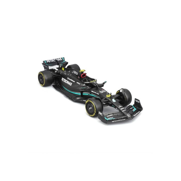 Bburago - RACE Formule F1 s figurkou jezdce, Mercedes-AMG W14 E Performance (2023)  44 Hamilton,1:24